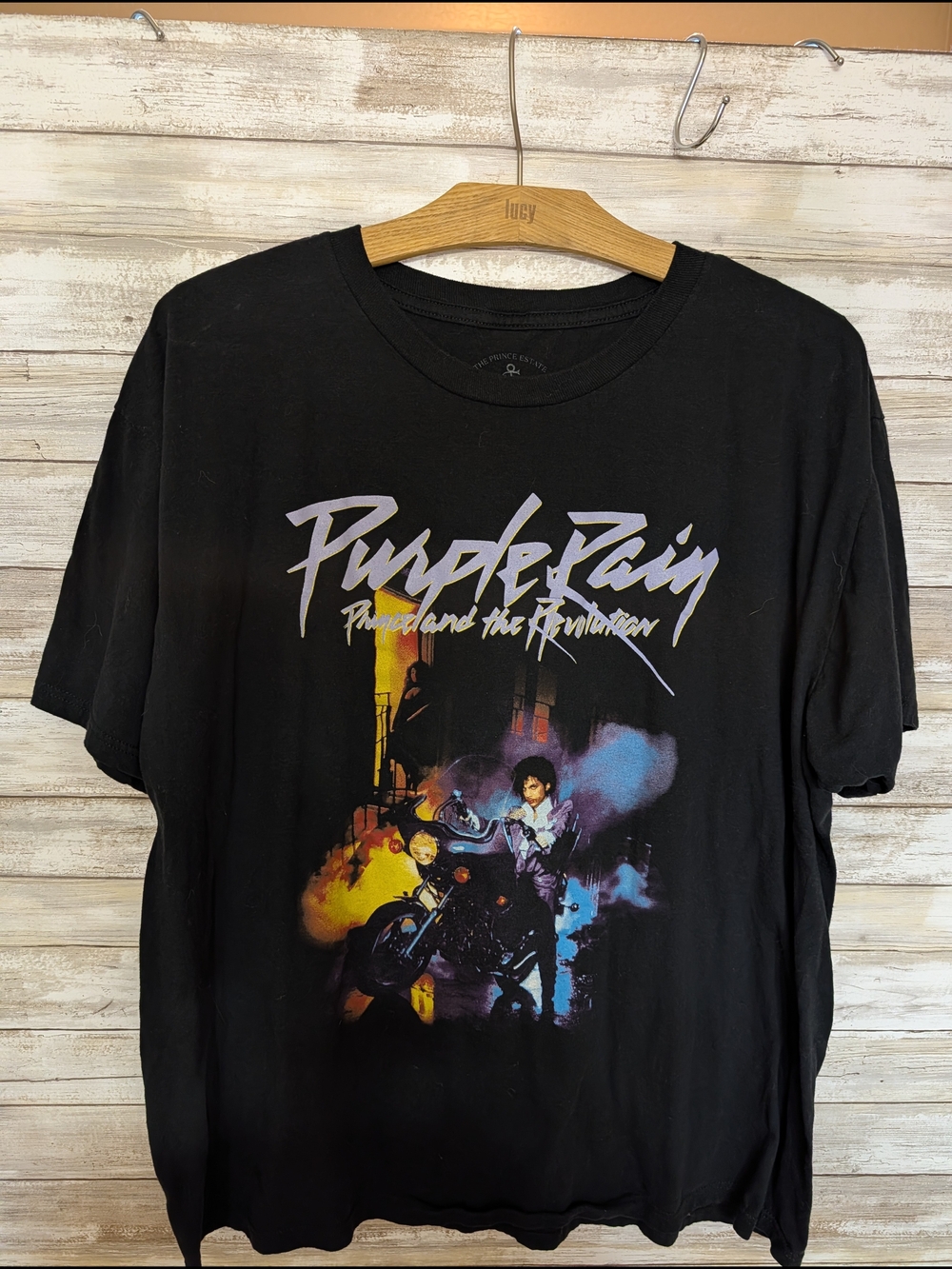 Black 'Purple Rain' Graphic Tee - Short Sleeve
